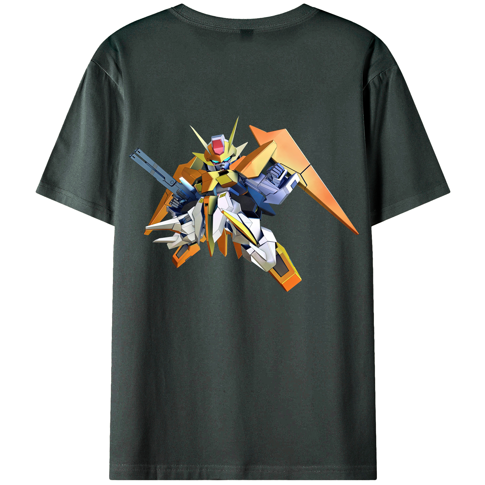 （画像用） 機動戦士ガンダム Mobile Suit Gundam 綿100％ メンズ半袖Tシャツ（バックプリント） 通気性
